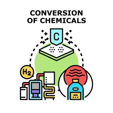 Chemical conversion process producing energy and clean fuel Illustrazione stock