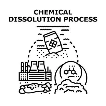 Chemical dissolution process vector concept illustration Stock Illustration