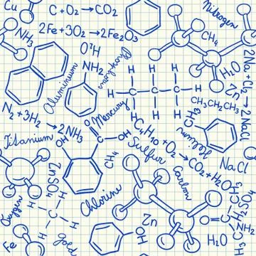 Chemical doodles seamless pattern イラスト素材
