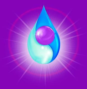 Chemical drop with three containers Stock Illustration