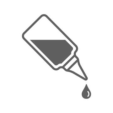 Chemical Dropper icon, gray vector graphics Stock Illustration