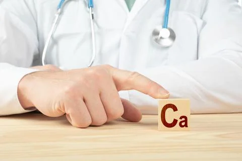 Chemical element Ca necessary for human health. essential vitamins and elemen Stock Photos