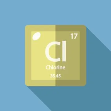 Chemical element Chlorine Flat Illustrazione stock