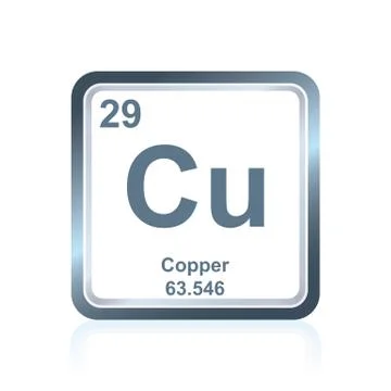 Chemical element copper from the Periodic Table Ilustración de archivo