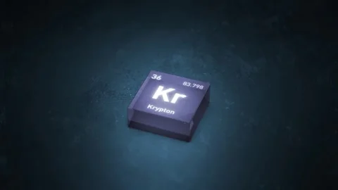 Chemical Element Krypton Kr Animation. Periodic Table Series. 스톡 동영상 347678066