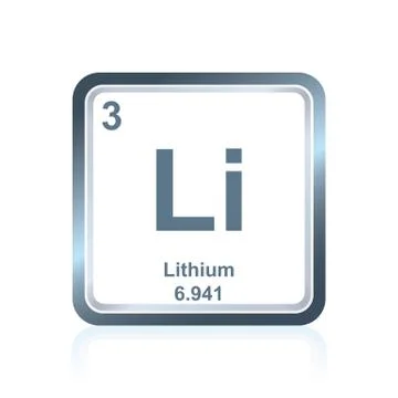Chemical element lithium from the Periodic Table Stock Illustration