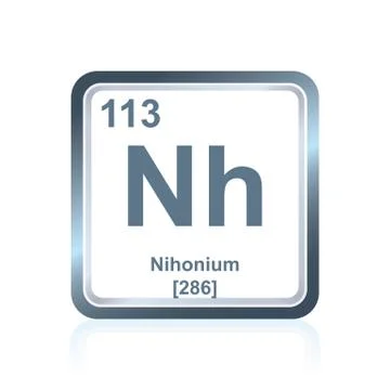 Chemical element nihonium from the Periodic Table Stock Illustration