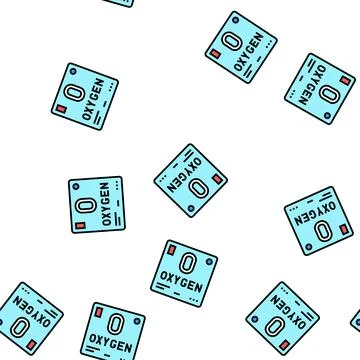 Chemical element oxygen 02 vector seamless pattern Illustrazione stock