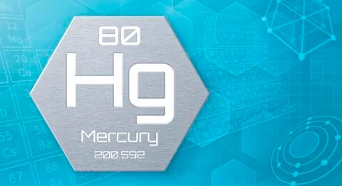 Chemical element of the periodic table - Mercury Stock Illustration