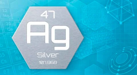 Chemical element of the periodic table - Silver Stock Illustration