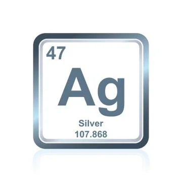 Chemical element silver from the Periodic Table Ilustración de archivo