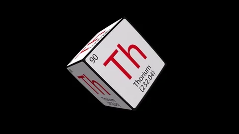 Chemical element tile. Thorium TH 232. Cubed. Spinning. Stock Footage 93035473