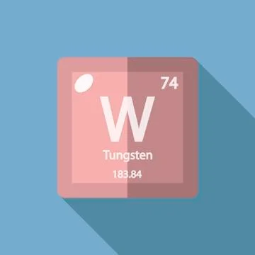 Chemical element Tungsten Flat Stock Illustration