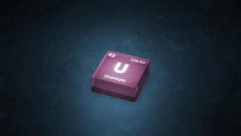 Chemical Element Uranium U Animation. Periodic Table Series. Stock Footage 347737605