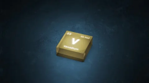 Chemical Element Vanadium V Animation. Periodic Table Series. Vídeos de archivo 347456384