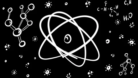 Chemical elements on black background Stock Footage 111889787