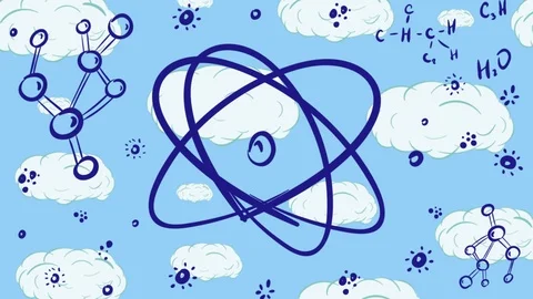 Chemical elements on sky background Stock Footage 111890249