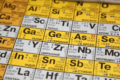 Chemical elements table of chemical elements ,model released, Symbolfoto ,... Stockfoto's