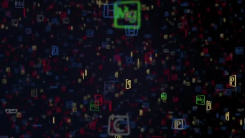 Chemical Elements in various colors Stock Footage 241572420