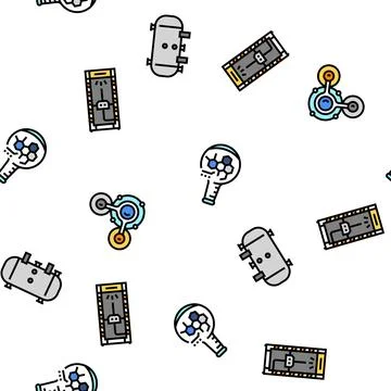 Chemical engineer research vector seamless pattern Stock Illustration