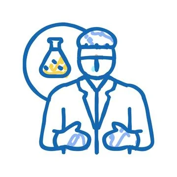 Chemical engineer technology icon doodle illustration Stock Illustration