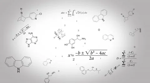 Chemical Equations, animation Stock Footage 65745774