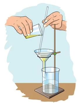 Chemical experiment - draining Stock Illustration