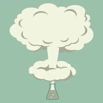 Chemical experiment, explosion in the flask Stock Illustration