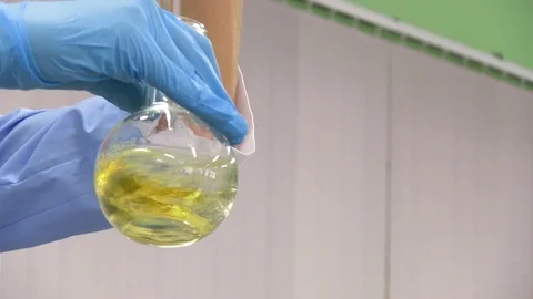 Chemical experiment in the flask Stock Footage 103079102