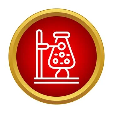 Chemical experiment flask setup with bubbling liquid Stock Illustration