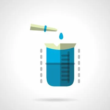Chemical experiment flat color vector icon Stock Illustration