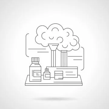 Chemical experiments detailed line vector icon Stock Illustration