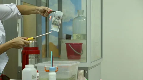 Chemical experiments in the laboratory Stock Footage 64455525