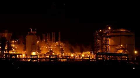 chemical plant night