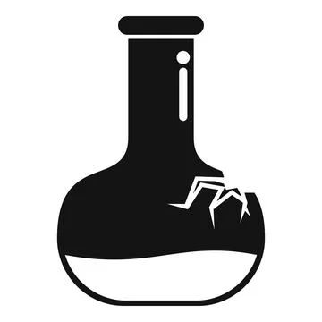 Chemical flask containing liquid is cracking releasing vapor Stock Illustration