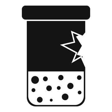 Chemical flask exploding with cracked glass containing hazardous substance Stock Illustration