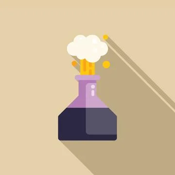 Chemical flask exploding with smoke coming out 스톡 일러스트