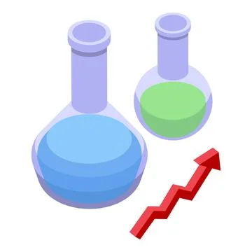 Chemical flask icon isometric vector. Study case Stockillustratie