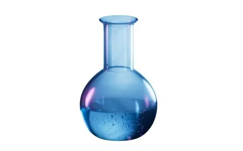Chemical flask isolated element, 3d rendering. Illustrazione stock