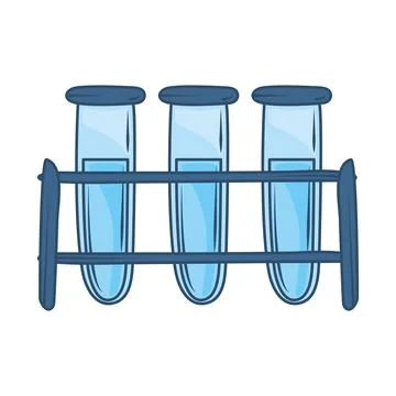 Chemical flask in rack Stock Illustration