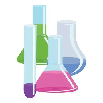The chemical flask is toxic. Flat illustration of chemical flask toxic set... Stock Illustration