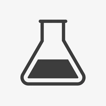 Chemical flask vector icon. Test tube pictogram Stock Illustration