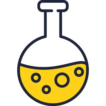 Chemical flask vector laboratory test beaker icon Stock Illustration