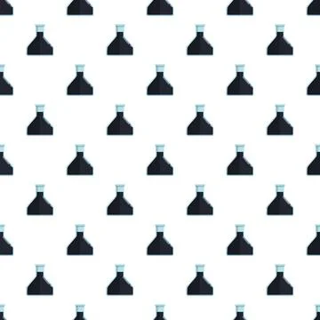 Chemical flasks pattern creating laboratory science background 스톡 일러스트