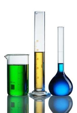 Chemical flasks Stock Photos