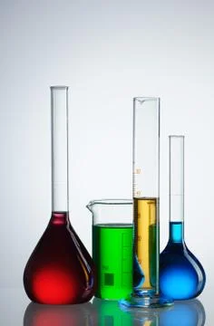 Chemical flasks Stock Photos