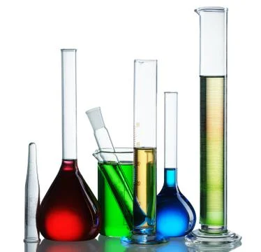 Chemical flasks Stock Photos