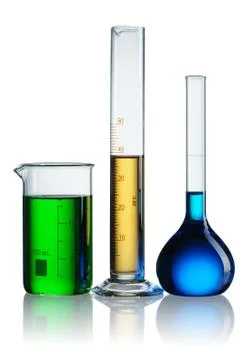 Chemical flasks Stock Photos
