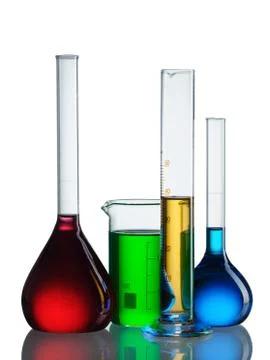 Chemical flasks Stock Photos