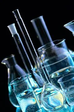 Chemical flasks Foto stock